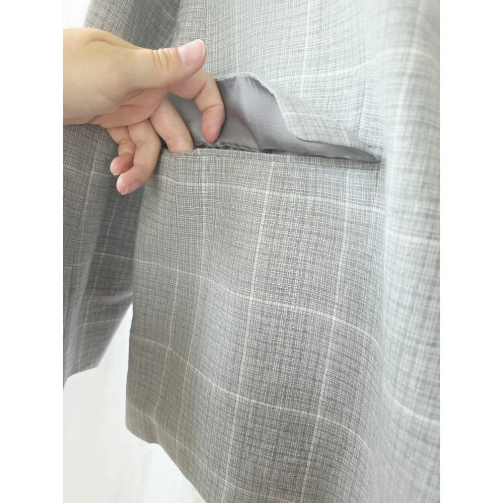 New! Hart Schaffner Marx Wool Linen Sport Coat Windowpane Check Plaid Men 50L